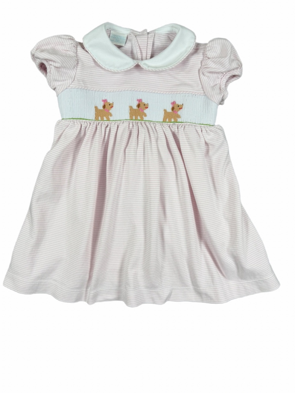 EDGEHILL COLLECTION Girls Smocked Dog Embroidered Dress - 18M
